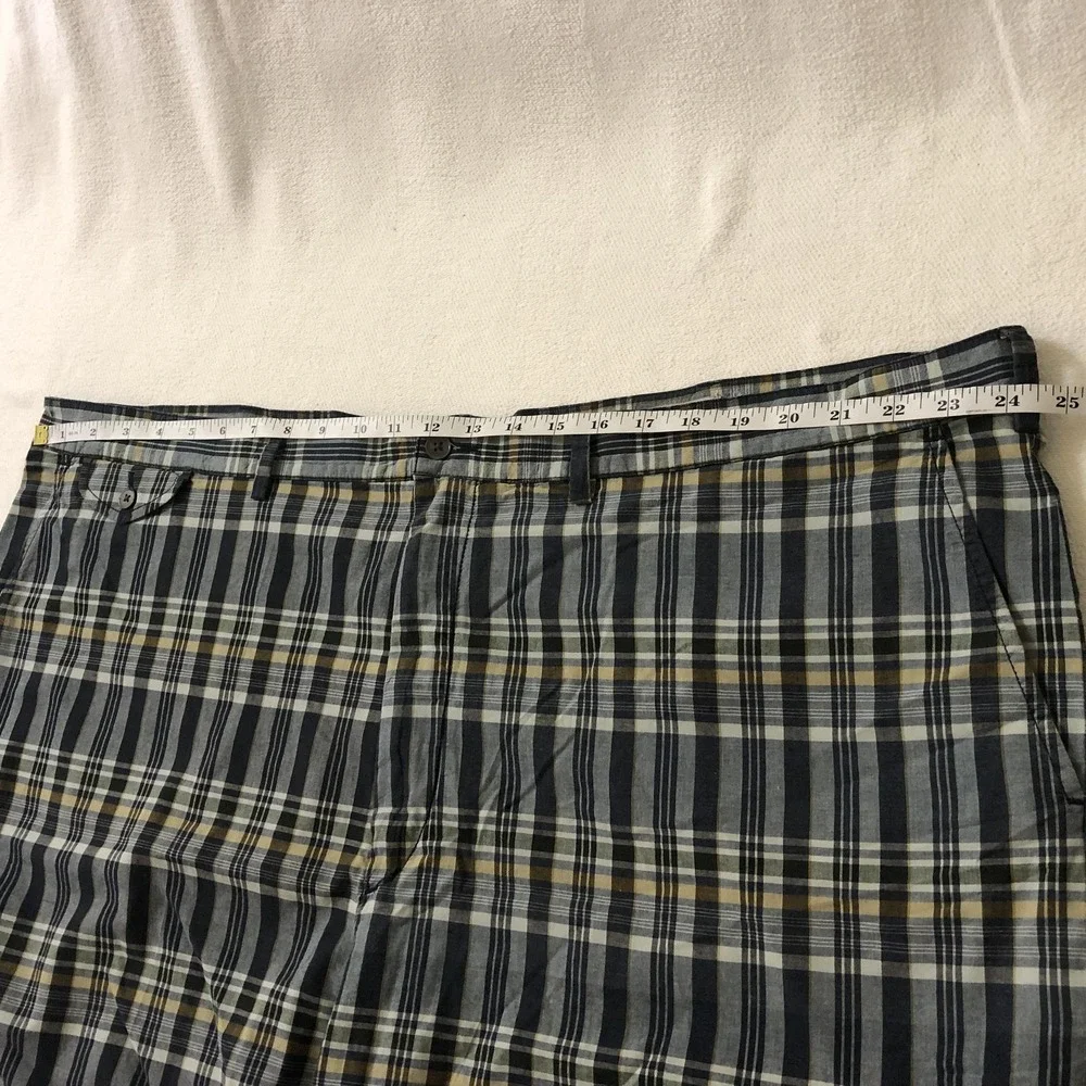 Polo Ralph Lauren Shorts Mens 48 Blue Madras Plaid Chino Cotton 11 Inseam Big